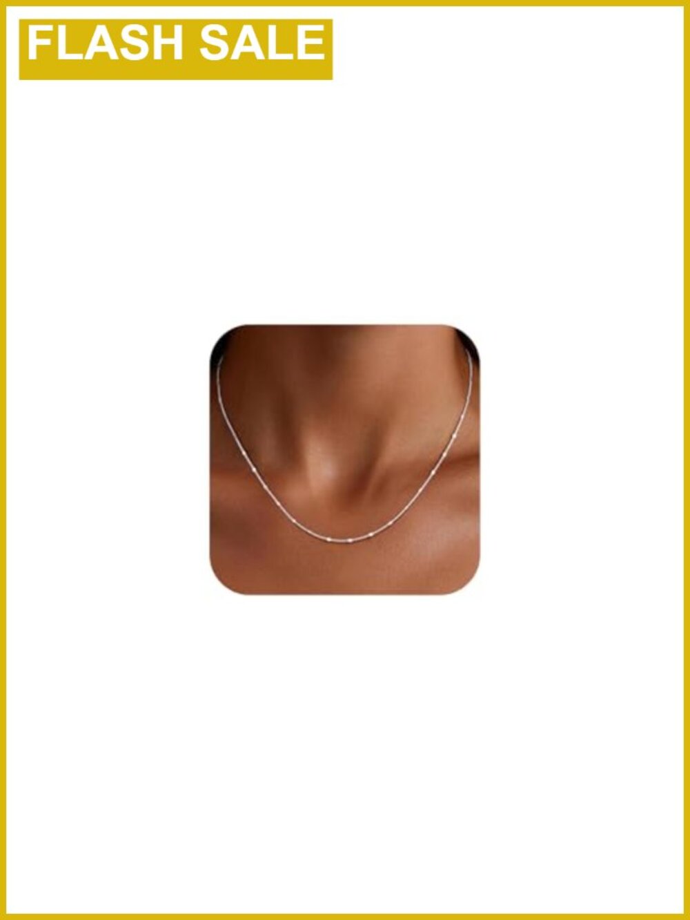 Sterling Silver Sparkle Disk Chain Necklace Women 16 Inch